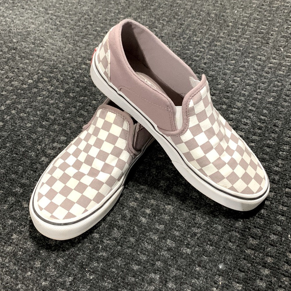 Vans Checkered Slip-On Sneakers - Pink and White